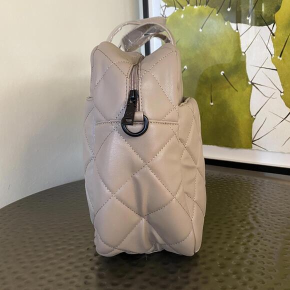 NWT Gilda Paris Quilted Taupe VEGAN Leather Tote - Picture 3 of 8